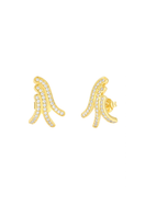 Gold ghost-shaped Dune Mirage earrings by Velvet Desert featuring intricate desert-inspired design.