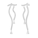 Silver Dune Mirage Long Drop Earring by Velvet Desert, featuring elegant white design with intricate details.