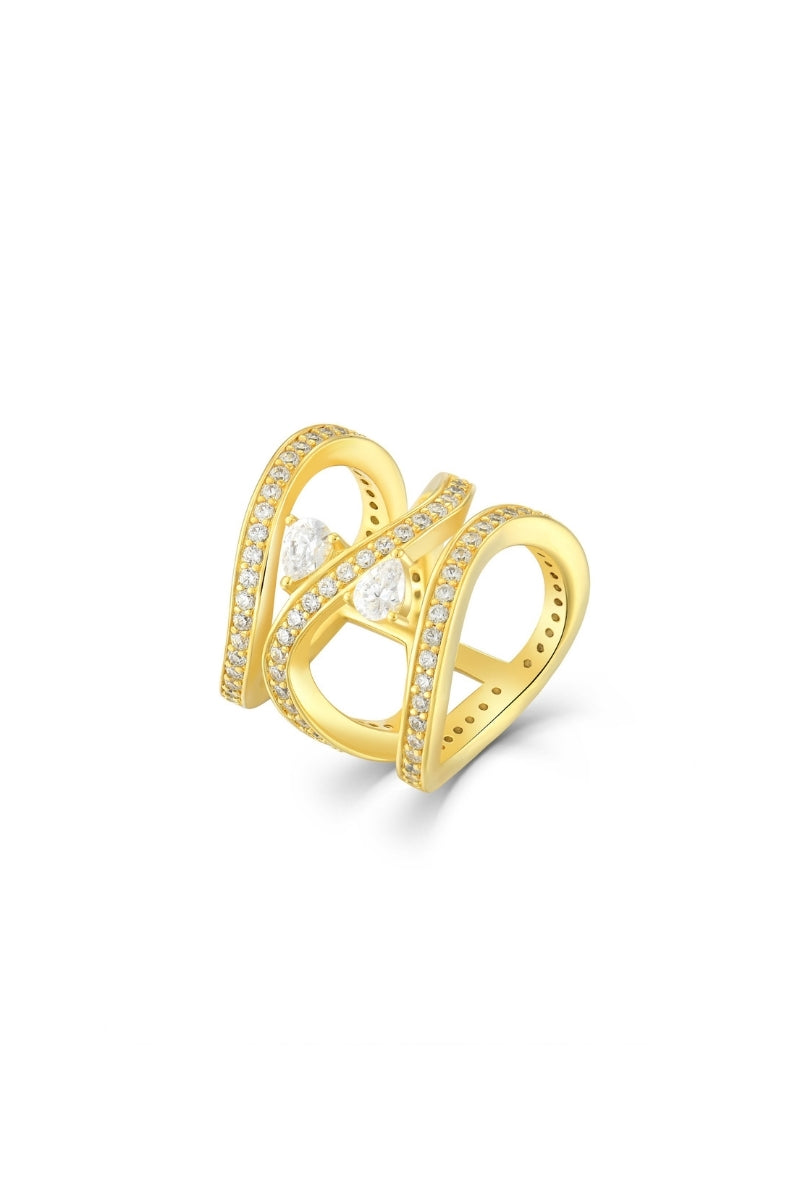 Velvet Desert Dune Mirage pinky ring in gold, featuring intricate design and stylish statement jewelry for the pinky finger.