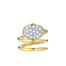 Velvet Desert Dune Oval Frost Pinky Ring in gold with an oval-shaped frosted pink stone, stylish jewelry for the pinky finger.