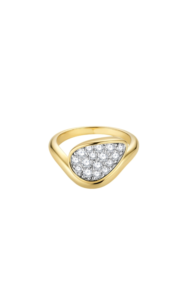 Velvet Desert Dune Teardrop Frost Pinky Ring in gold, featuring a delicate teardrop design for elegant pinky finger wear.