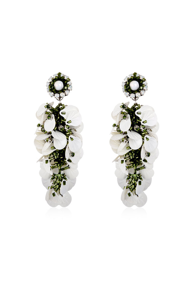 A pair of Ivy Garden earrings by Aidan & Ice featuring delicate floral design and gold-tone accents.