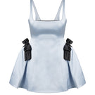 Scarlett Gasque Eclipse Mini Dress in ghostly ice melt color, featuring a stylish mini dress with a fitted silhouette and elegant design.