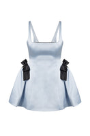 Scarlett Gasque Eclipse Mini Dress in ghostly ice melt color, featuring a stylish mini dress with a fitted silhouette and elegant design.