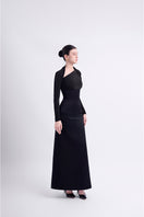 Black Twinkle Kersey Spandex maxi dress by EEGEN STUDIO featuring a fitted silhouette and elegant length.