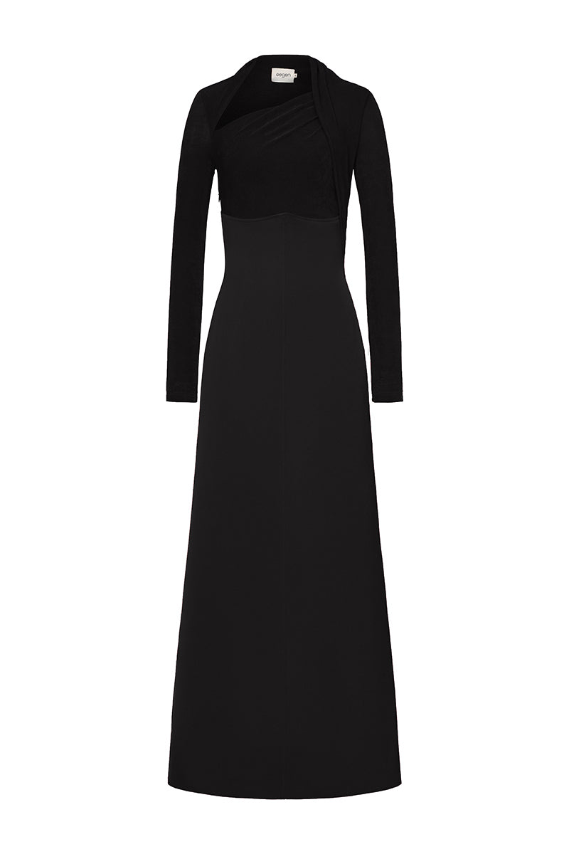 TWINKLE KERSEY SPANDEX DRESS IN BLACK - CULT MIA