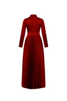 Red mango taffeta maxi dress by EEGEN STUDIO featuring a flowing silhouette and elegant design.