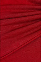 Red Twinkle Knit Maxi Dress by EEGEN STUDIO, featuring a flowing knit fabric and elegant maxi length.