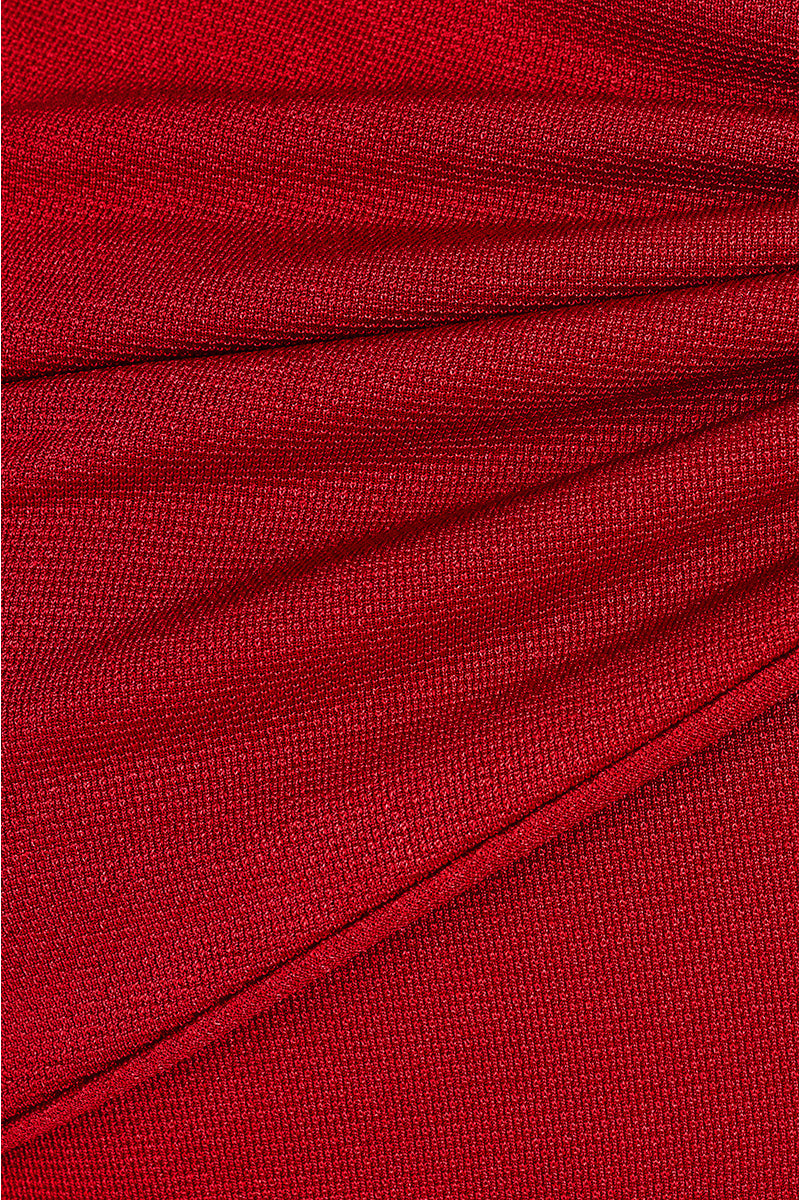 Red Twinkle Knit Maxi Dress by EEGEN STUDIO, featuring a flowing knit fabric and elegant maxi length.