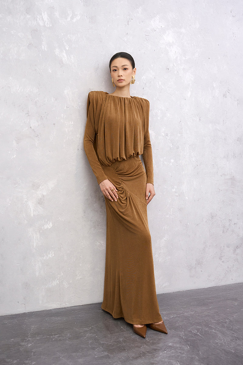 SERAPHINE DRESS IN BROWN | EEGEN STUDIO