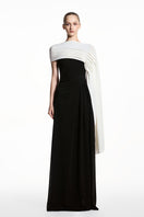 Black and white spandex light knit gown by EEGEN Studio, featuring a fitted silhouette and stylish design.