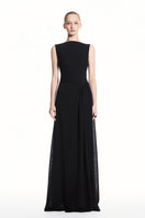 Black and white spandex knit gown by EEGEN STUDIO, featuring a stylish and fitted design with a sleek, modern silhouette.