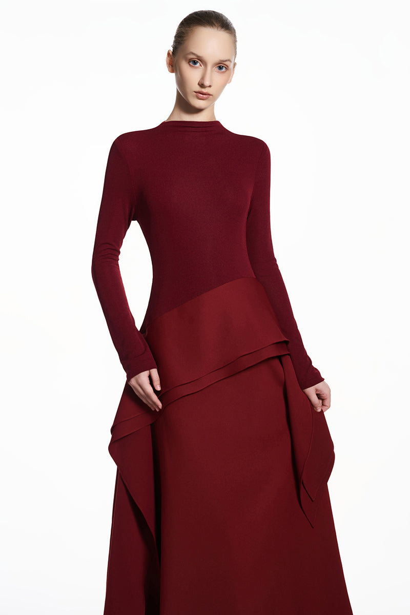 red dress jersey Whistles Gathered Jersey Midi Dress Red Size 8