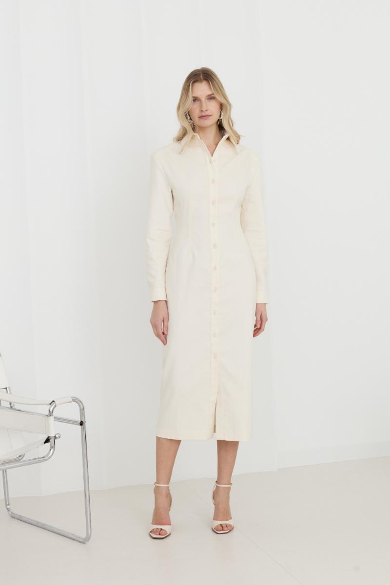 Undress Edith White Denim Fitted Midi Shirt Dress | Cult Mia Undress Edith White Denim Fitted Midi Shirt Dress | Cult Mia