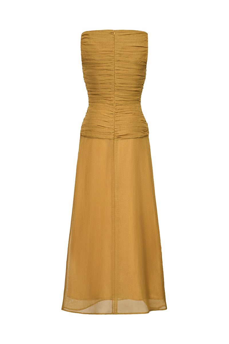 FLOSS SHEER SILK DRESS IN YELLOW | CULT MIA | EEGEN STUDIO FLOSS SHEER SILK DRESS IN YELLOW | CULT MIA | EEGEN STUDIO