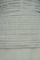 Gray Floss Sheer Silk Maxi Dress by EEGEN STUDIO, flowing fabric with elegant design, shown on a model.
