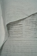 Gray Floss Sheer Silk Maxi Dress by EEGEN STUDIO, flowing fabric with elegant silhouette and subtle sheen.