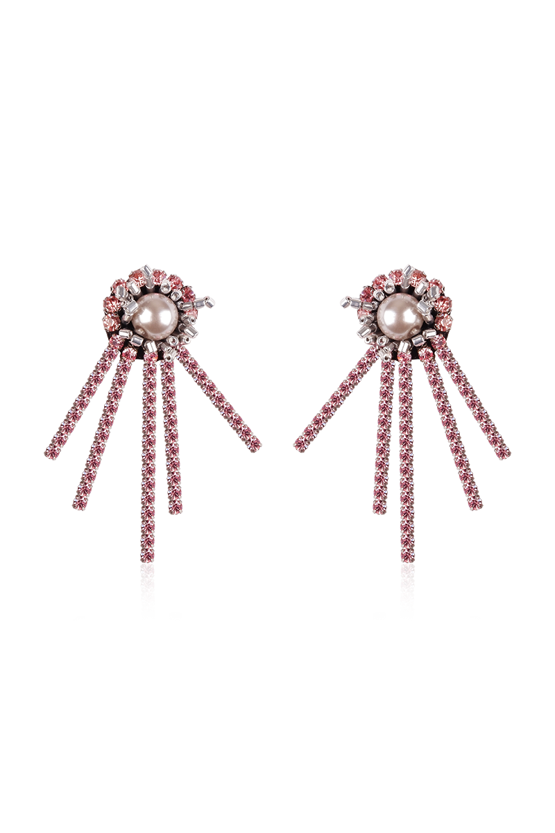 Aidan & Ice FOGLIA earrings featuring leaf-shaped gold-toned earrings with intricate detailing and delicate design.