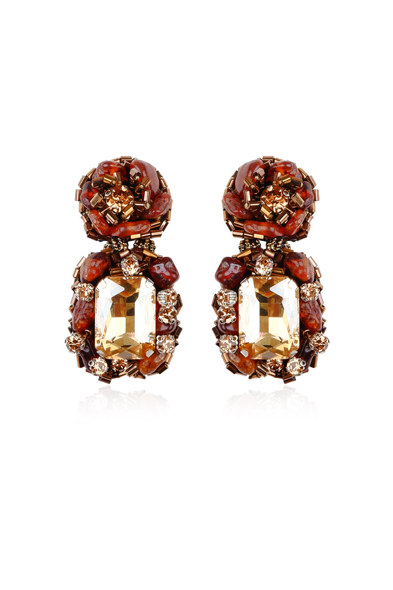 Gold Amora earrings by Aidan & Ice featuring elegant hoop design with decorative detailing for a stylish look.