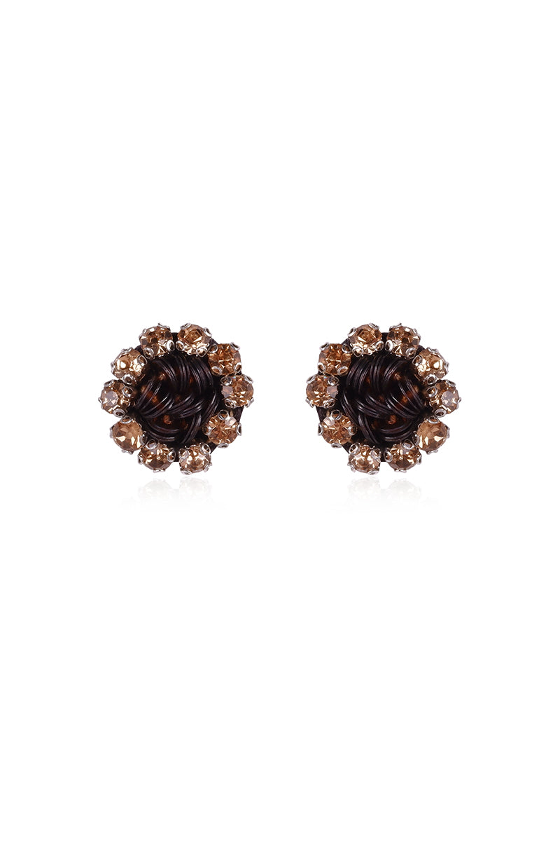 A pair of gold flow earrings by Aidan & Ice, featuring sleek, elegant gold design with a flowing, modern style.