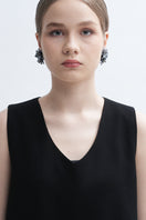 Gray Greta earrings by Aidan & Ice featuring elegant, minimalist design with sleek gray finish and subtle dangle style.