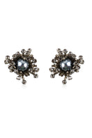 A pair of GREYN LUSH earrings by Aidan & Ice, featuring elegant design with grey lush accents and silver hooks.