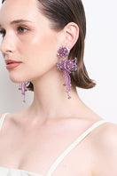 Aidan & Ice Lilla Purple Drop Earrings featuring elegant purple teardrop design on silver hooks.