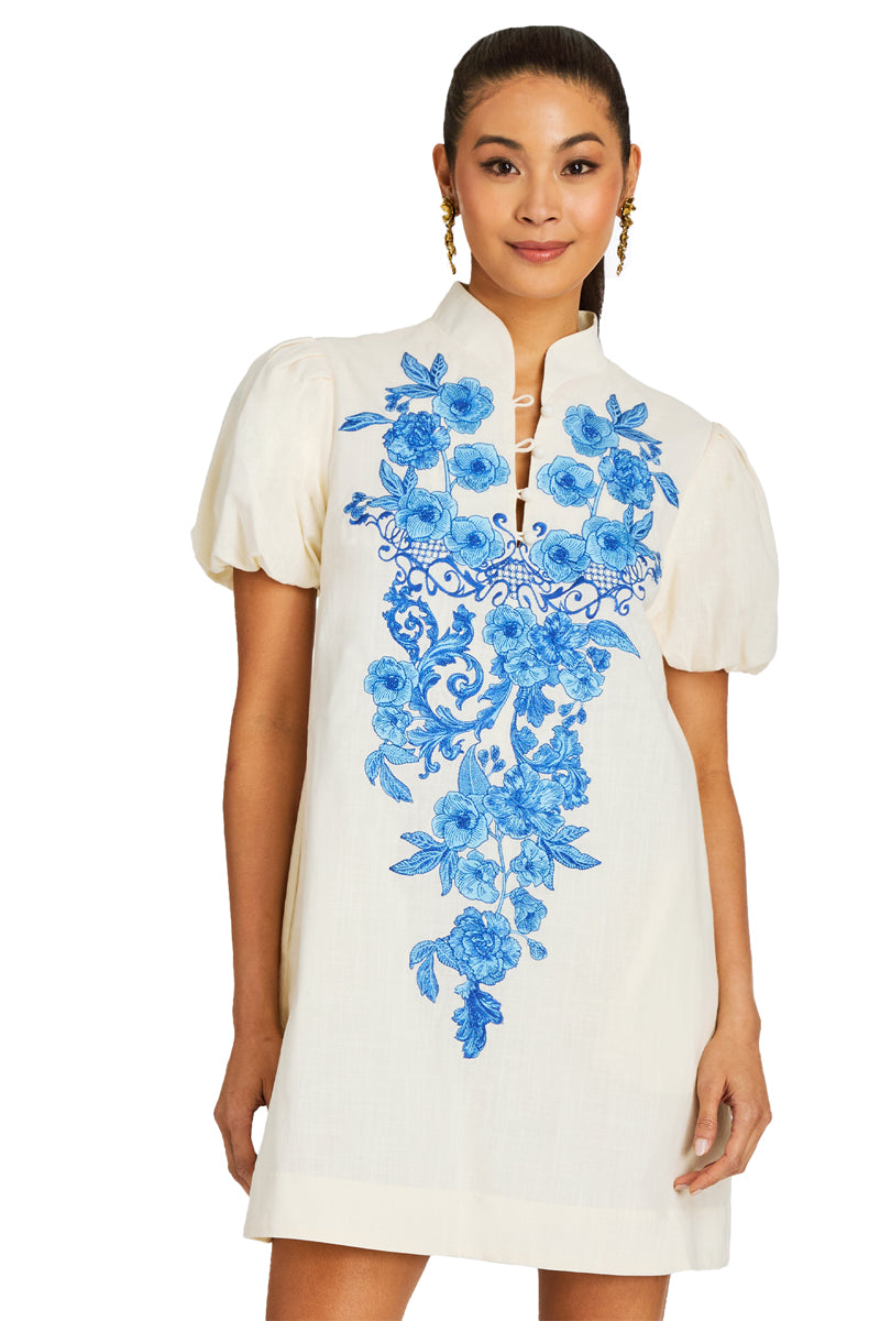 ELLIANA MINI DRESS IN IVORY ROYAL - CULT MIA