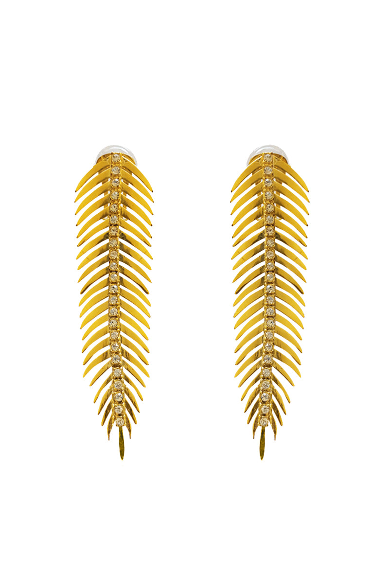 Gold Jessica K Elise earrings featuring sleek, modern design with a polished finish and delicate hoop style.