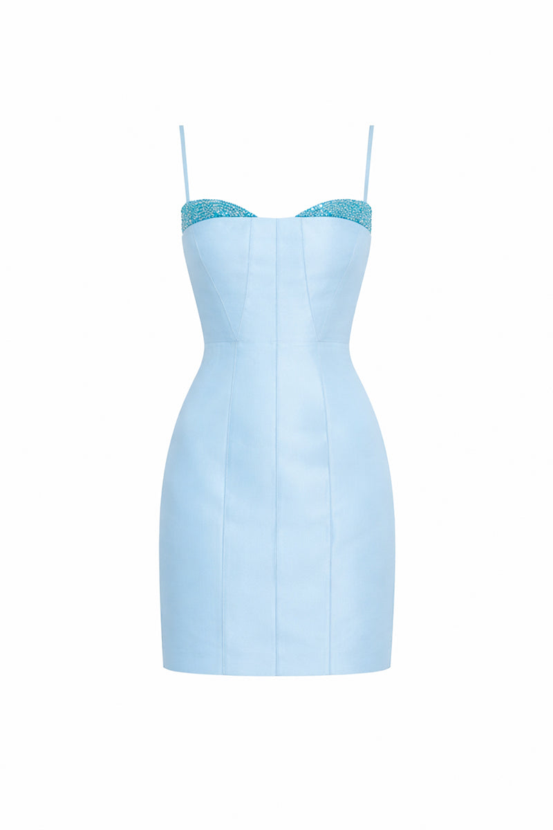 EMBER MINI DRESS IN SKY BLUE - CULT MIA