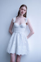 White Emma dress by AISA, a stylish mini dress with a fitted silhouette and elegant design, perfect for casual or semi-formal occasions.