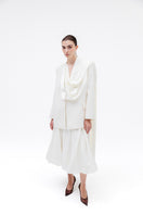 Studio NK ETHERAL blazer in ivory, stylish women's blazer with tailored fit and elegant design, shown on a model.