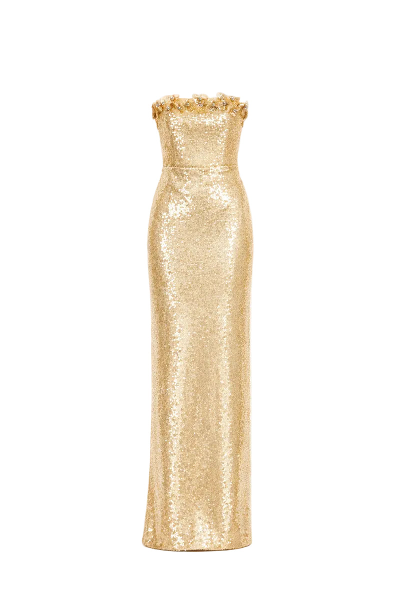 ETOILE MAXI DRESS IN GOLD - CULT MIA