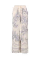 TINTA LATINA EZMIR pants in white with printed design, featuring a stylish, comfortable fit for casual wear.