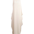 Ivory Eclipse Gown maxi dress by Yassmin Saleh with ghostly back design, flowing fabric, and elegant silhouette.
