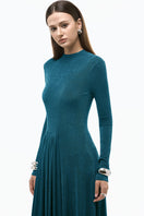 Blue Light Twinkle Jersey Spandex gown by EEGEN STUDIO, featuring a fitted silhouette and elegant design perfect for formal occasions.