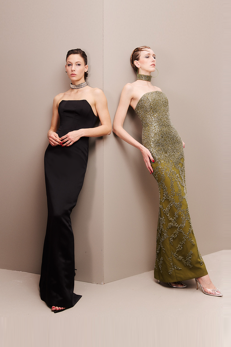 EBONY BLACK EXQUISITE CORSET GOWN - CULT MIA