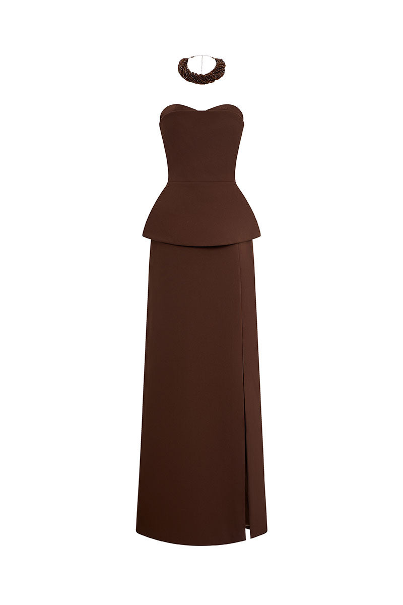 EEGEN STUDIO ZAHRA gown set, elegant and flowing with intricate details, perfect for formal occasions.