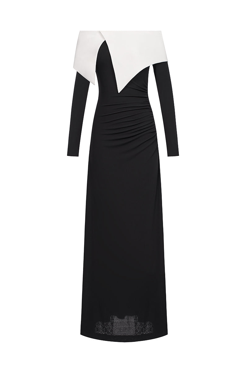 Elegant DARELLA gown by EEGEN STUDIO featuring flowing fabric and intricate detailing, perfect for formal occasions.