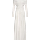 Eegen Studio Lunaria Maxi Dress in flowing fabric with a floral pattern, showcasing elegant design and vibrant colors.