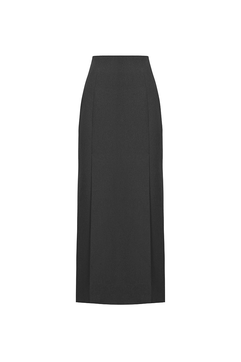 Eegen Studio NARA midi skirt in soft fabric, featuring a flowy design and neutral color, perfect for stylish everyday wear.