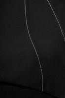 Eegen Studio Lyra maxi dress in flowing fabric with a elegant neckline and long sleeves, displayed on a mannequin.