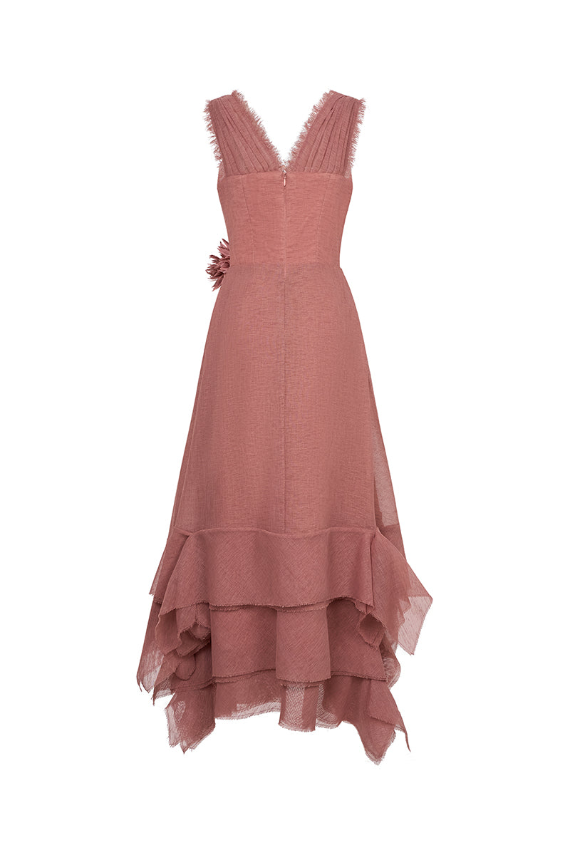 Elegant EEGEN STUDIO DUNE gown with flowing fabric and intricate details, perfect for formal occasions.