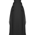 Elegant shale-colored gown by EEGEN STUDIO featuring flowing fabric and a stylish silhouette for formal occasions.