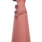 Elegant navy blue Cyra gown by EeGen Studio, featuring flowing fabric and intricate detailing, perfect for formal occasions.