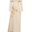 Elegant Amira gown by EEGEN STUDIO featuring flowing fabric and intricate detailing, perfect for formal occasions.