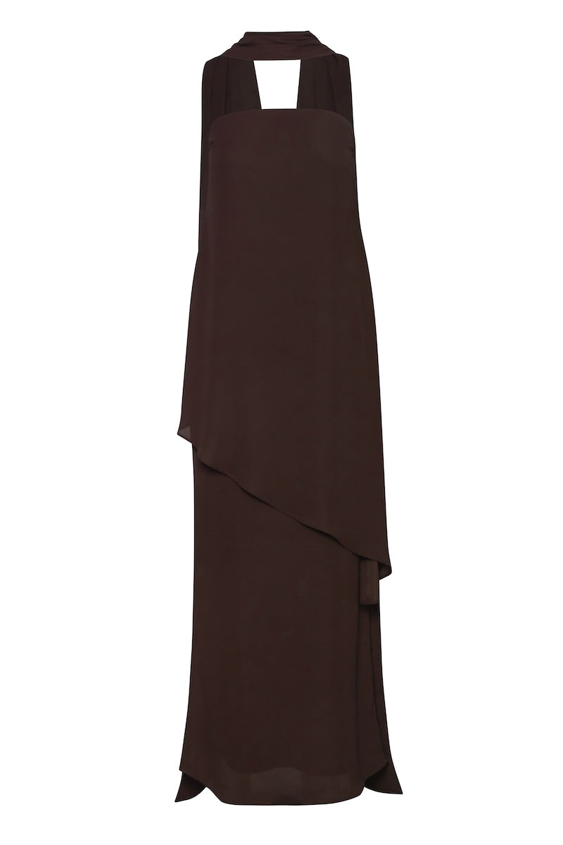 EL MAXI DRESS IN CHOCOLATE