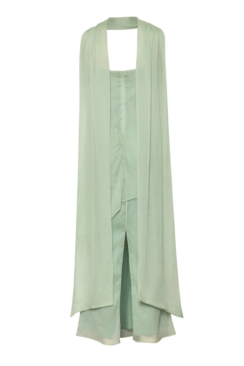 Baobab EL Maxi Dress in sage green, flowing maxi dress with elegant design, perfect for casual or formal occasions.