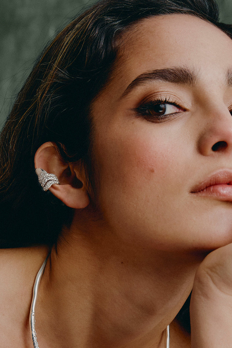 SILVER ELEA EAR CUFF - CULT MIA