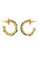 Gold electro mini hoop earrings by Fenomena, close-up of sleek, small hoop earrings on a white background.